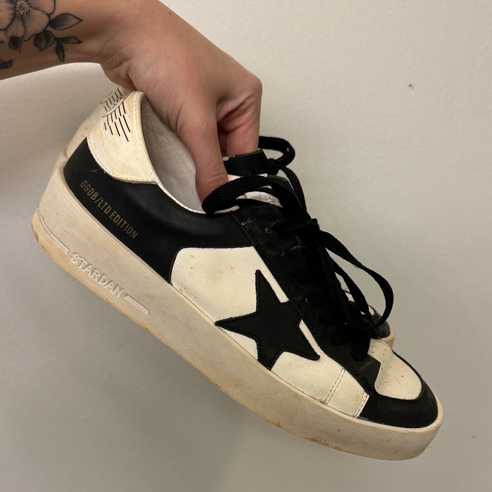 Golden Goose Black and White Star Sneakers